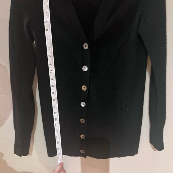 C by Bloomingdale’s Cashmere Black Cardigan Sweater - Picture 4 of 5